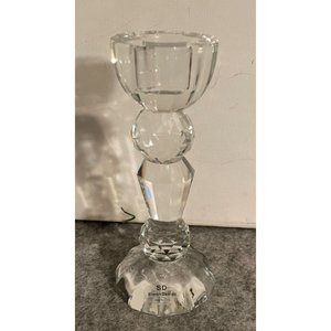 Simon Designs 5.5 inch Faceted Crystal Prism Candlestick  #1168